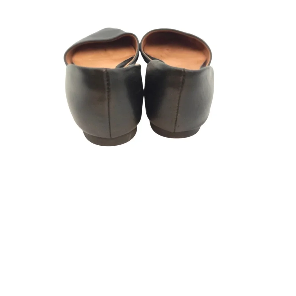 J.Jill Black Leather Pointed Toe Minimalist D'Orsay Flats 6.5 Women's Shoes Work